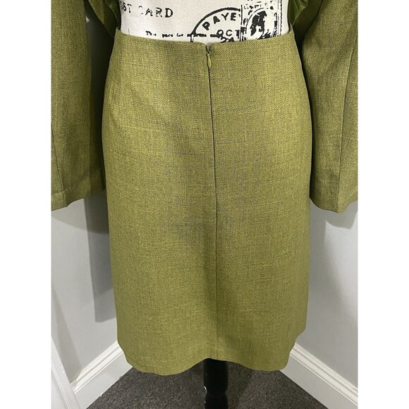 BLACKER Green 2-Piece Business/Career Jacket and Pleated Skirt Suit Size 10 - Picture 6 of 16
